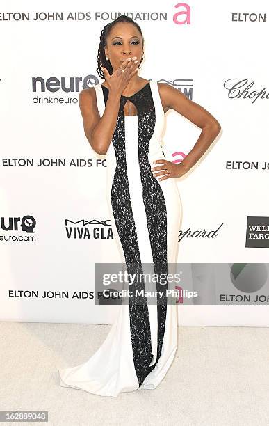 Shanola Hampton arrives at the 21st Annual Elton John AIDS Foundation Academy Awards Viewing Party at Pacific Design Center on February 24, 2013 in...