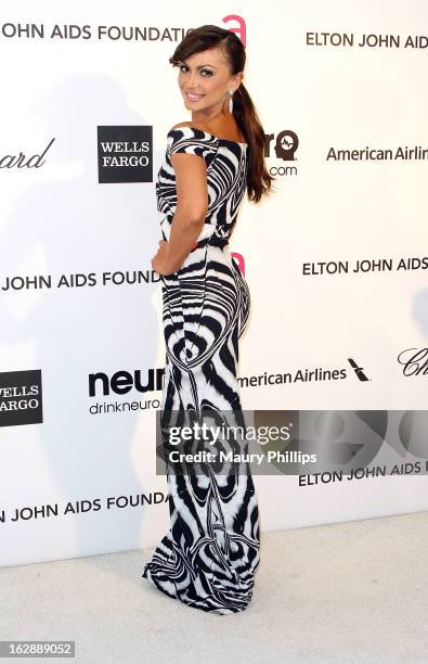 Karina Smirnoff arrives at the 21st Annual Elton John AIDS Foundation Academy Awards Viewing Party at Pacific Design Center on February 24, 2013 in...