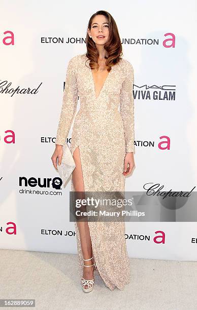 Analeigh Tipton arrives at the 21st Annual Elton John AIDS Foundation Academy Awards Viewing Party at Pacific Design Center on February 24, 2013 in...