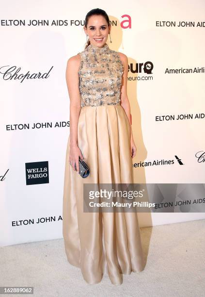 Christa B. Allen arrives at the 21st Annual Elton John AIDS Foundation Academy Awards Viewing Party at Pacific Design Center on February 24, 2013 in...