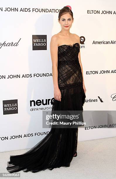 Willa Holland arrives at the 21st Annual Elton John AIDS Foundation Academy Awards Viewing Party at Pacific Design Center on February 24, 2013 in...