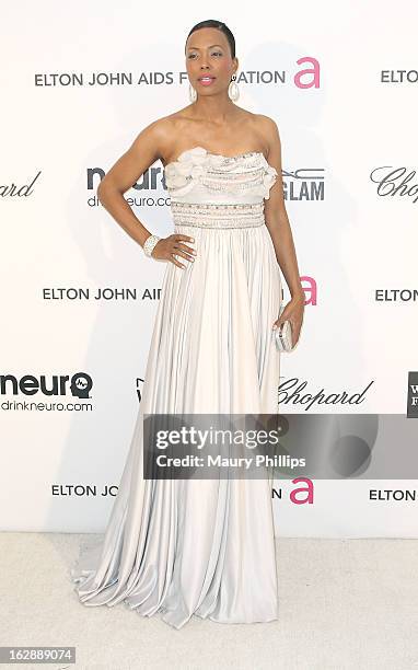 Aisha Tyler arrives at the 21st Annual Elton John AIDS Foundation Academy Awards Viewing Party at Pacific Design Center on February 24, 2013 in West...