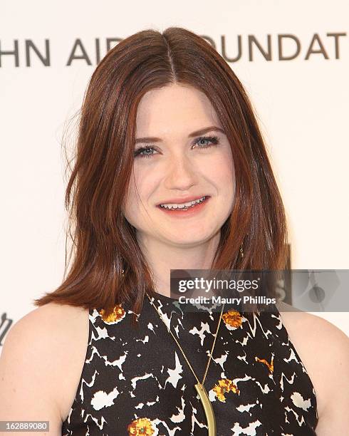 Bonnie Wright arrives at the 21st Annual Elton John AIDS Foundation Academy Awards Viewing Party at Pacific Design Center on February 24, 2013 in...