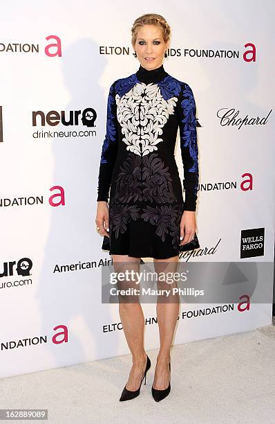 Jenna Elfman arrives at the 21st Annual Elton John AIDS Foundation Academy Awards Viewing Party at Pacific Design Center on February 24, 2013 in West...