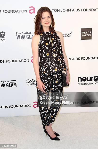 Bonnie Wright arrives at the 21st Annual Elton John AIDS Foundation Academy Awards Viewing Party at Pacific Design Center on February 24, 2013 in...