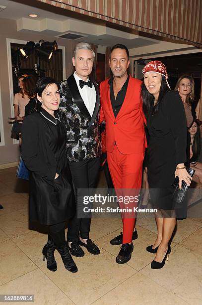 Costume Designer Arianne Phillips, Decades Founders Cameron Silver, Decades co-owner Christos Garkinos and stylist Jeanne Yang attend the Harper's...