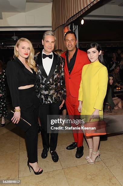 Actress Leven Rambin, Decades co-owner Christos Garkinos, Cameron Silver and actress Isabelle Fuhrman attend the Harper's BAZAAR celebration of the...