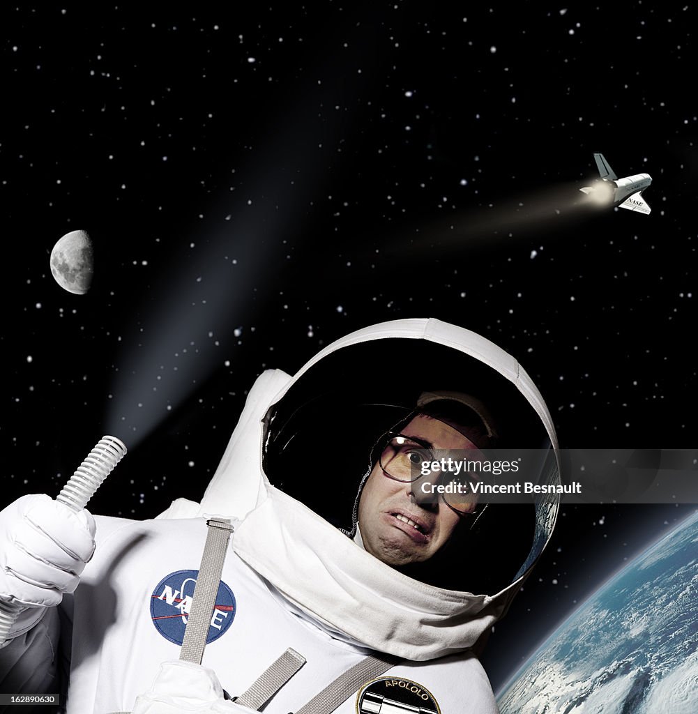 Cosmonaut lost in space