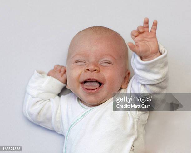 baby smiling - babyhood stock pictures, royalty-free photos & images