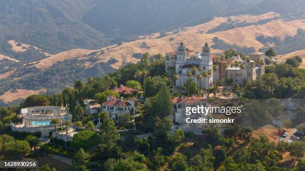view of hearst castle - hearst castle stock pictures, royalty-free photos & images