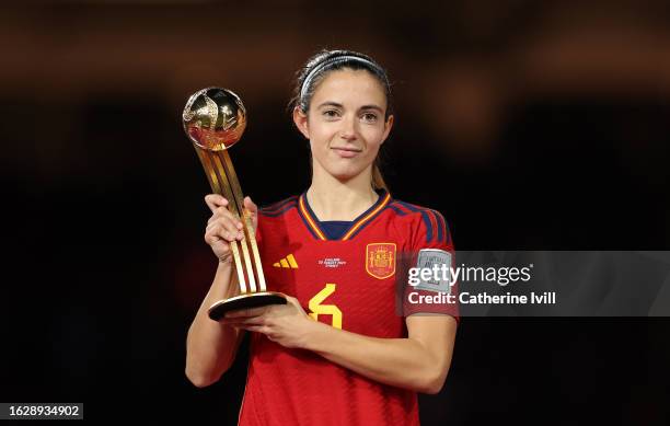 Aitana Bonmati of Spain with the FIFA Golden Ball Award award after the FIFA Women's World Cup Australia & New Zealand 2023 Final match between Spain...