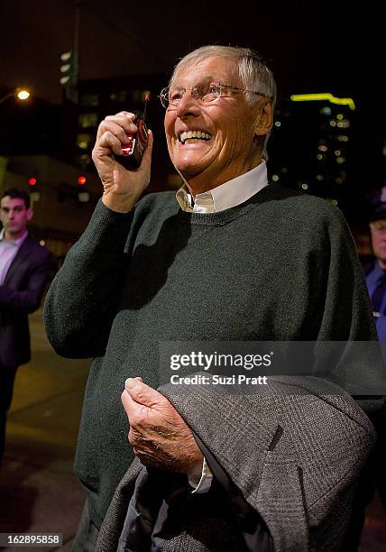 Adam West attends Adam West And Burt Ward Q&A Session And "Batman" Screening at Cinerama Theater on February 28, 2013 in Seattle, Washington.