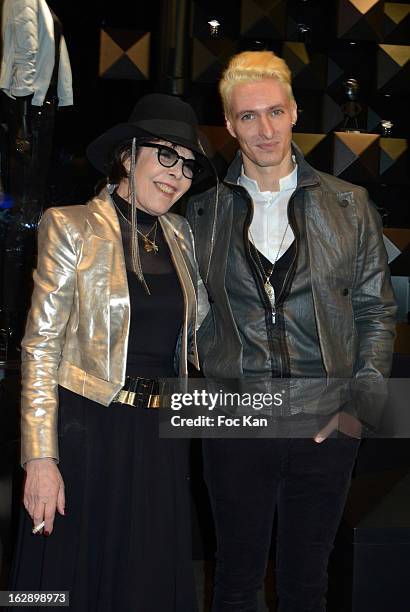 Dani and Bruno Alexandre of band Neimo attend the opening of the Karl Lagerfeld concept store during Paris Fashion Week Fall/Winter 2013 at Karl...