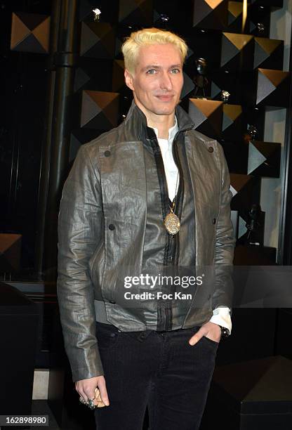 Bruno Alexandre of band Neimo attend the opening of the Karl Lagerfeld concept store during Paris Fashion Week Fall/Winter 2013 at Karl Lagerfeld...