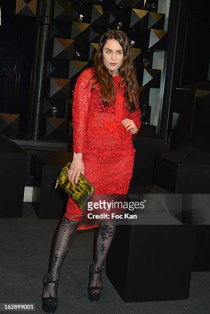 Tallulah Harlech attends the opening of the Karl Lagerfeld concept store during Paris Fashion Week Fall/Winter 2013 at Karl Lagerfeld Concept Store...