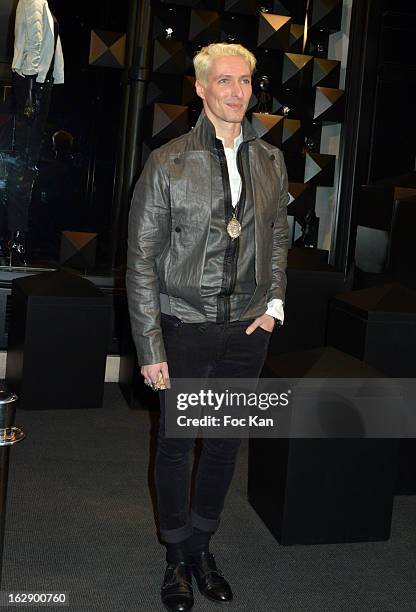 Bruno Alexandre of band Neimo attends the opening of the Karl Lagerfeld concept store during Paris Fashion Week Fall/Winter 2013 at Karl Lagerfeld...