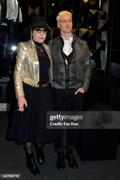 Dani and Bruno Alexandre of band Neimo attend the opening of the Karl Lagerfeld concept store during Paris Fashion Week Fall/Winter 2013 at Karl...