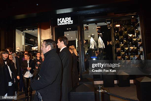 Atmosphere during the opening of the Karl Lagerfeld concept store during Paris Fashion Week Fall/Winter 2013 at Karl Lagerfeld Concept Store Saint...