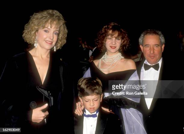 Actress Jill Eikenberry, actor Michael Tucker, daughter Alison Tucker and son Max Tucker attend the 47th Annual Golden Globe Awards on January 20,...