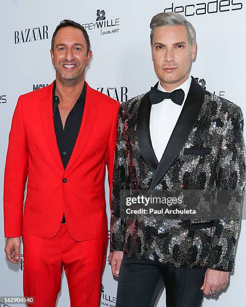 Christos Garkinos and Cameron Silver attend the Harper's BAZAAR celebration of the new Bravo series "Dukes of Melrose" at The Terrace at Sunset Tower...