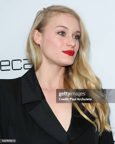 Actress Leven Rambin attends the Harper's BAZAAR celebration for the new Bravo series "Dukes of Melrose" at The Terrace at Sunset Tower on February...