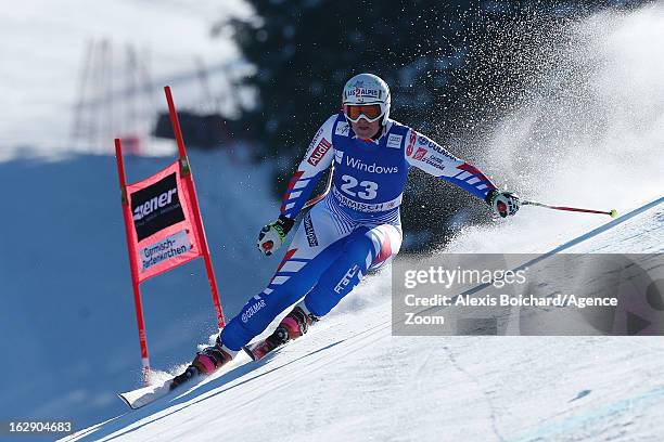 Marion Rolland of France competes during the Audi FIS Alpine Ski World Cup Women's SuperG on March 01, 2013 in Garmisch-Partenkirchen, Germany.