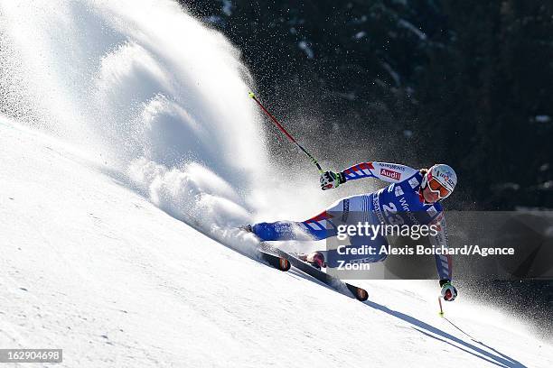 Marion Rolland of France competes during the Audi FIS Alpine Ski World Cup Women's SuperG on March 01, 2013 in Garmisch-Partenkirchen, Germany.