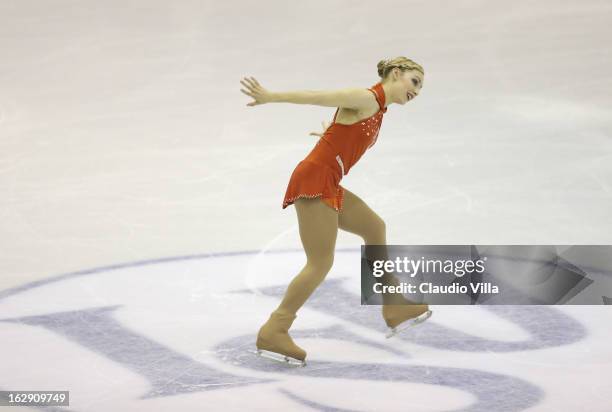 Courtney Hicks of Usa skates in the Junior Ladies Short Program during day 5 of the ISU World Junior Figure Skating Championships at Agora Arena on...