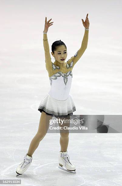 Satoko Miyahara of Japan skates in the Junior Ladies Short Program during day 5 of the ISU World Junior Figure Skating Championships at Agora Arena...