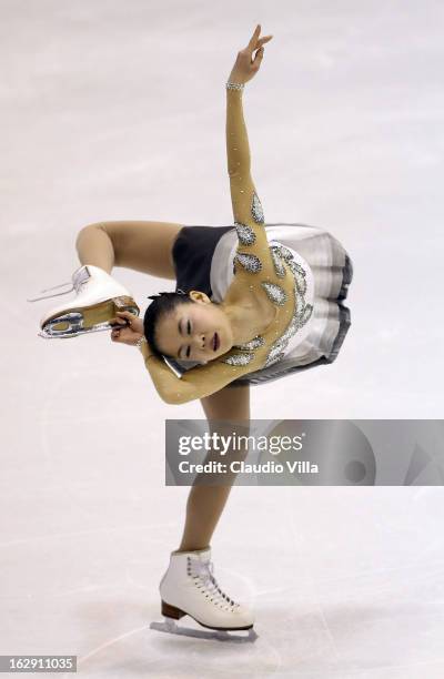 Satoko Miyahara of Japan skates in the Junior Ladies Short Program during day 5 of the ISU World Junior Figure Skating Championships at Agora Arena...