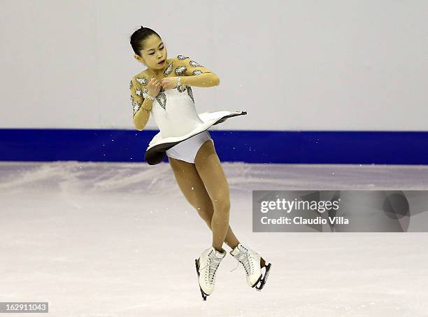 Satoko Miyahara of Japan skates in the Junior Ladies Short Program during day 5 of the ISU World Junior Figure Skating Championships at Agora Arena...