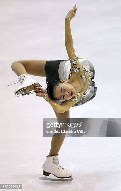 Satoko Miyahara of Japan skates in the Junior Ladies Short Program during day 5 of the ISU World Junior Figure Skating Championships at Agora Arena...