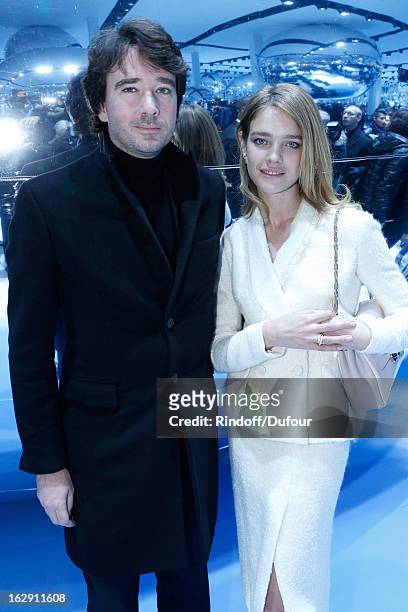Antoine Arnault and Natalia Vodianova attend the Christian Dior Fall/Winter 2013 Ready-to-Wear show as part of Paris Fashion Week on March 1, 2013 in...