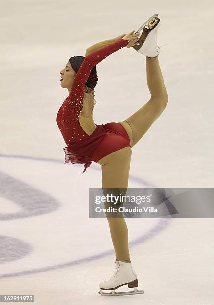 Samantha Cesario of Usa skates in the Junior Ladies Short Program during day 5 of the ISU World Junior Figure Skating Championships at Agora Arena on...