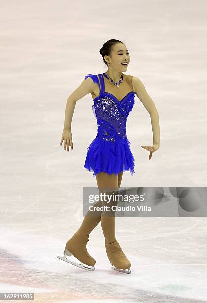 So Youn Park of Korea skates in the Junior Ladies Short Program during day 5 of the ISU World Junior Figure Skating Championships at Agora Arena on...