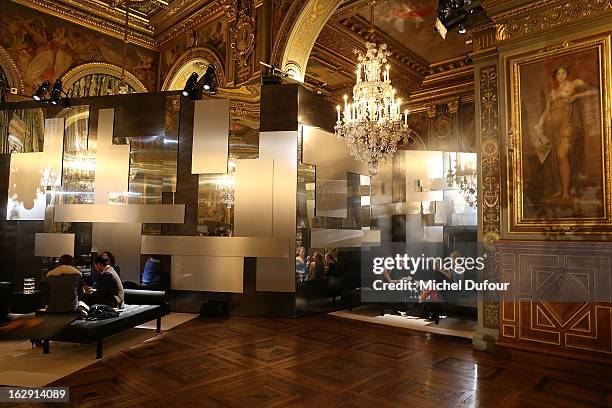 Internal view of Swarovski 'Paris Haute Couture' Exhibition as part of Paris Fashion Week on February 28, 2013 in Paris, France.