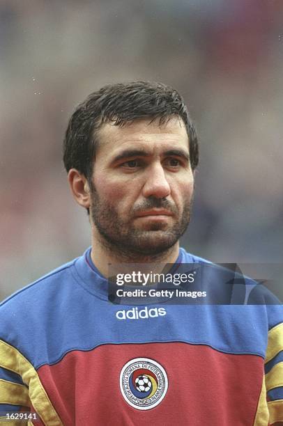 Portrait of Gheorghe Hagi of Romania before the World Cup qualifying match against the Republic of Ireland at Lansdowne Road in Dublin, Ireland. \...