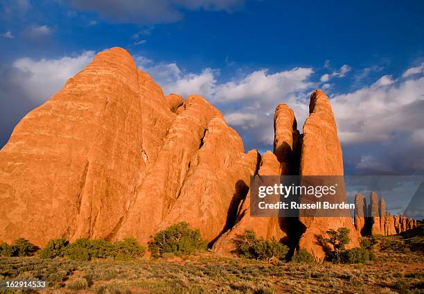 fiery furnace arch in arches national park - fiery furnace arches national park stock pictures, royalty-free photos & images