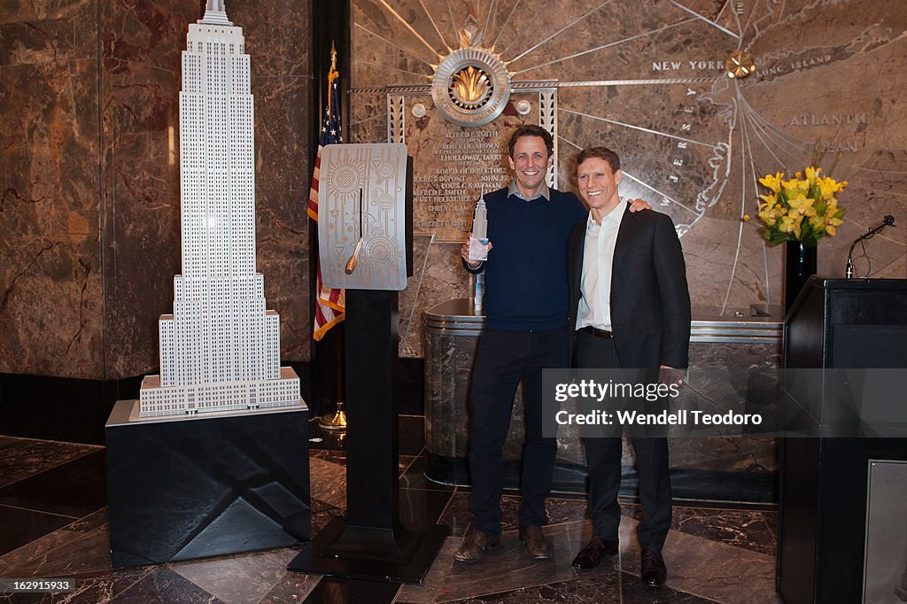 Seth Meyers Lights The Empire State Building In Honor Of Cycle For Survival 2013
