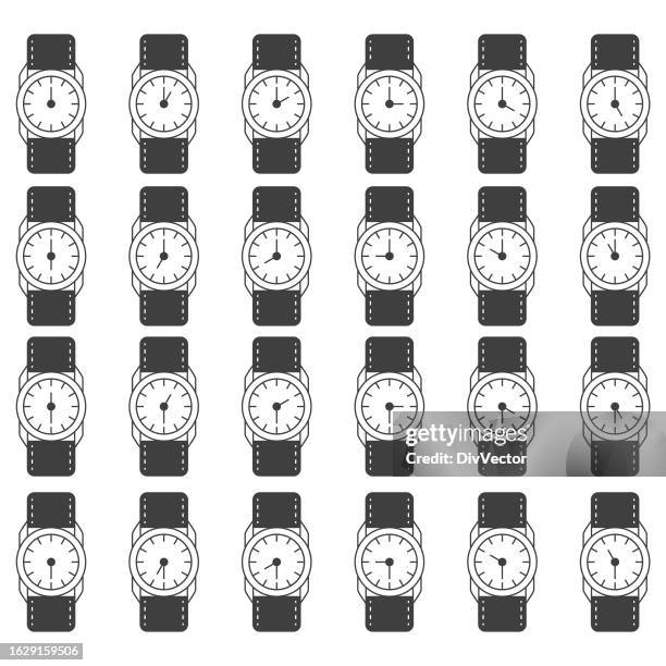 wrist watch vector set - quartz stock illustrations