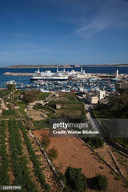 mgarr, malta, harbor view - mgarr harbour stock pictures, royalty-free photos & images