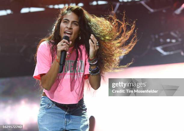 Jessie Reyez performs during the Sol Blume Music festival at Discovery Park on August 20, 2023 in Sacramento, California.