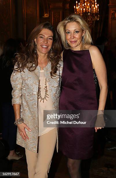 Fiona Swarovski and Nadja Swarovski Swarovski 'Paris Haute Couture' Exhibition as part of Paris Fashion Week on February 28, 2013 in Paris, France.