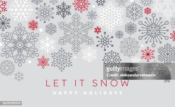 christmas holiday background card with  stylized snowflakes - let it snow 幅插畫檔、美工圖案、卡通及圖標