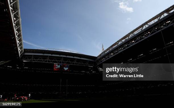 Scrum is contested during the Summer International match between Wales and South Africa at Principality Stadium on August 19, 2023 in Cardiff, Wales.