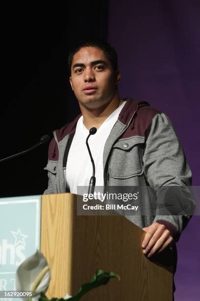 Manti Te'o winner of the Maxwell Award for best Collegiate Player of the Year and winner of the Chuck Bednarik Award for the Collegiate Defensive...