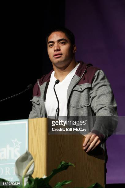 Manti Te'o winner of the Maxwell Award for best Collegiate Player of the Year and winner of the Chuck Bednarik Award for the Collegiate Defensive...