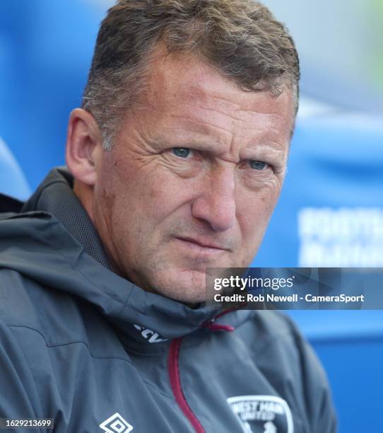 West Ham United first team coach Billy McKinlay during the Premier League match between Brighton & Hove Albion and West Ham United at American...