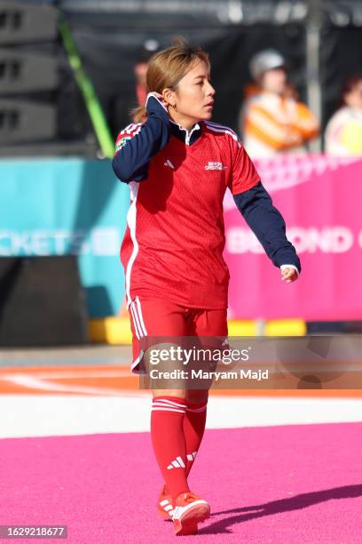 Mana Iwabuchi is a Japanese professional footballer during the Beyond Greatness Community Tournament as part of the FIFA Women's World Cup Australia...