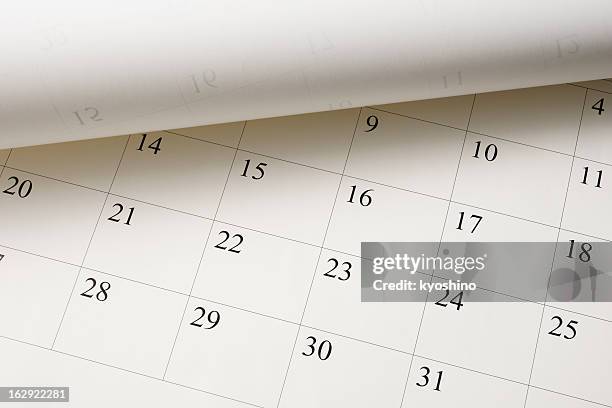 high angle view of opened calendar - event calendar stock pictures, royalty-free photos & images